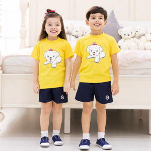 쿨론캠프티셔츠(옐로우) 유치원 어린이집 원복 단체복-칭찬나라큰나라