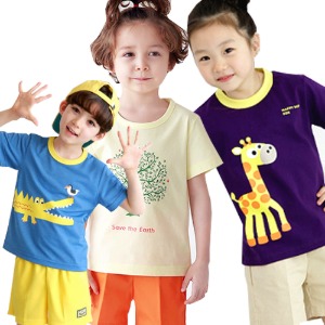 유아 반팔 티셔츠 교사용티셔츠 (최소주문수량 10장) / 어린이날선물 유치원 어린이집 원복 단체복